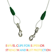 Petest steel cable with anti-rust snaps for durable outdoor use