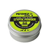 PetEyez styptic powder 2 oz in wide-mouth can for quick minor-bleed control during nail trims