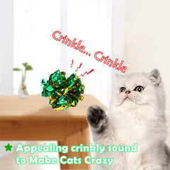 PETFAVORITES Crinkle-sound ball promotes interactive play and independent entertainment.