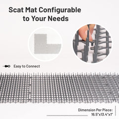 Petfolio cat scat mat closeup 1-inch spikes highlight humane indoor outdoor deterrent.