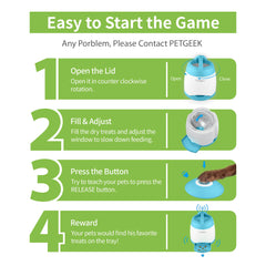 PETGEEK dog feeder with remote control in action for long-range rewards.