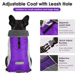 Petglad dog coat fleece lining keeps warmth close during frosty outings