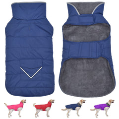 Petglad dog coat front view shows waterproof protection for snowy walks.