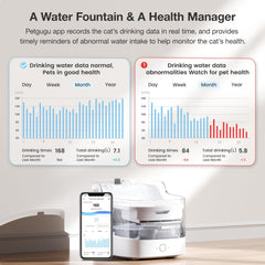 PETGUGU 8-layer filtration showing clean water and odor control