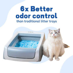 PET HAHA odor-control crystal litter promises fresher rooms between changes