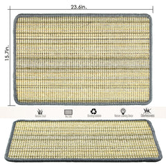Pethave cat scratching pad close-up shows Velcro tapes for secure placement