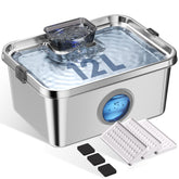 PETHIND 3.2Gal dog water fountain side view showing large capacity for fewer refills.