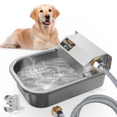 PETHIND automatic water dispenser side view showing outdoor pet hydration potential