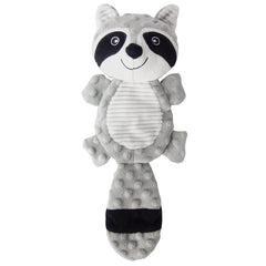 PetHomey no-stuffing squeaky dog toy raccoon gray for interactive play and anxiety relief.