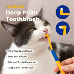 PETHROOM 0.08mm bristles close-up for gentle tartar removal.