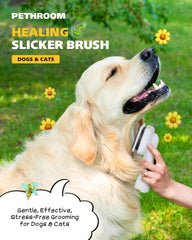PETHROOM slicker brush handle with one-touch button for quick hair release