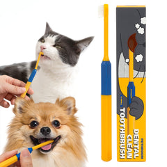 PETHROOM pet toothbrush front view shows ergonomic handle for comfortable brushing.