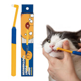 PETHROOM pet toothbrush with round head and ergonomic handle for easy brushing.