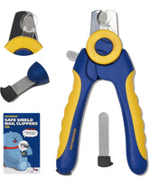PETHROOM professional dog nail clipper with transparent guard shows adjustable length for safe trimming.