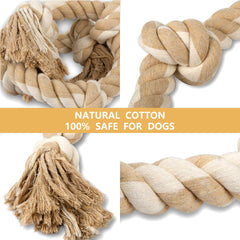 PetiFine dog rope toy heavy-duty cotton withstands aggressive chewing for longer-lasting playtime