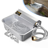 PETIMI automatic water dispenser front view highlighting durable stainless steel for steady pet hydration.