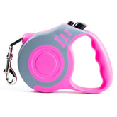 PETIMP retractable dog leash overview in gray-pink showing lightweight design for daily walks