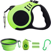 PETIMP Store retractable leash green shows comfortable 16ft reach for daily walks.