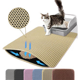 Petinstinct extra-large cat litter mat top view traps litter, reducing tracking