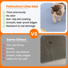 Petinstinct durable EVA 0.35 inch litter mat resists scratches and bites
