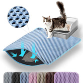 Petinstinct small cat litter mat blue top layer honeycomb traps litter at the box exit