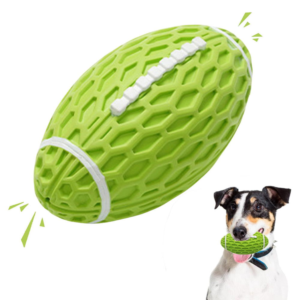 Petinstinct squeaky football toy front view showing engaging interactive play for dogs