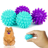 Petite Paws spiky ball 1.8-inch close-up for teething relief in small dogs.