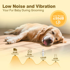 Petium low-noise motor delivers calm grooming sessions.