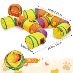 Petizer cat tunnel peekholes balls supports interactive hide-and-seek play.