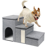 Petizer dog stairs with storage box showing integrated toy storage for easy organization