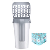 Petizer Premium Cat Litter Scoop with integrated waste container enables quick, sanitary cleanup.