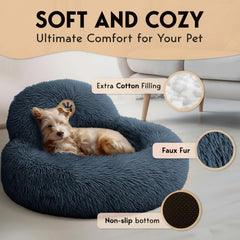 PET JETT anti-slip-bottom-dots-dog-bed stays steady on slick floors.