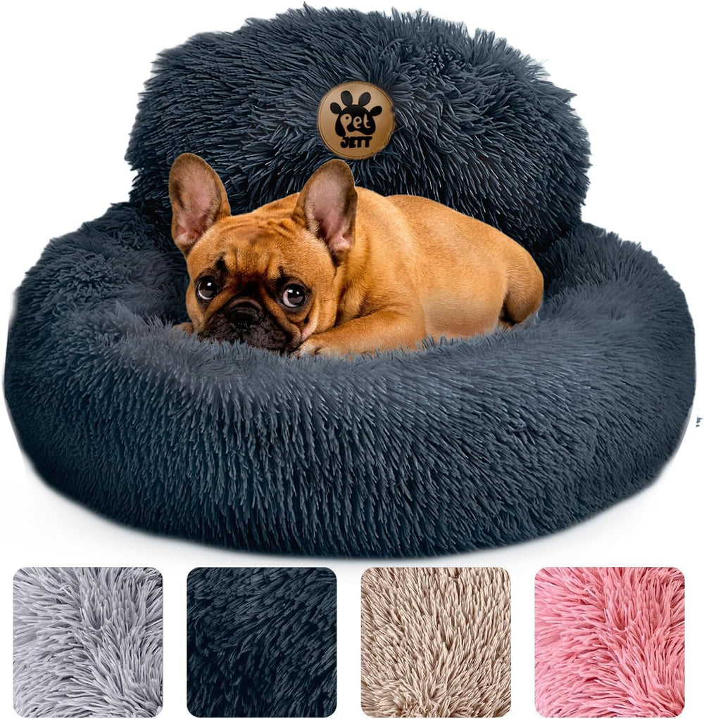 PET JETT calming-donut-bed-round-23in offers cozy curls and restful naps.