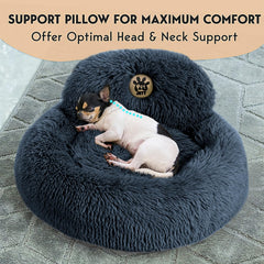 PET JETT plush-faux-fur-dog-bed delivers luxurious warmth for snuggles.