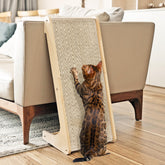 PETKARAY cat scratcher sisal ramp floor view shows sturdy design for daily scratching
