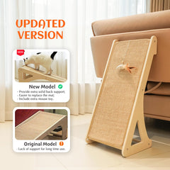 PETKARAY cat scratcher side angle highlights 20° scratching position for comfort.