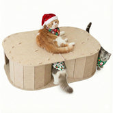PETKARAY Large Felt Cat Tunnel front view shows sturdy double-S design for interactive play.