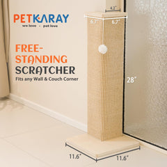 PETKARAY natural sisal-wrapped scratch pad closeup highlighting durable texture for claws