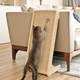Petkaray sisal scratch ramp on floor for satisfying indoor cat scrapes.