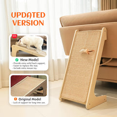 Petkaray sisal scratch ramp wall-mount provides space-saving feline outlet.