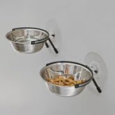 PETKARAY Window Bowls Pack 2 mounted on a window for convenient cat feeding