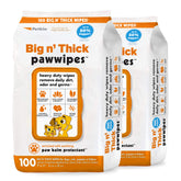 Petkin Big N' Thick Paw Wipes packaging front for easy home use.