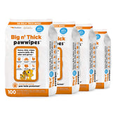 Petkin Big N' Thick Paw Wipes four-pack box for quick post-walk cleanup at home.