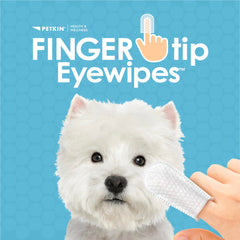 Petkin Fingertip Eye Wipes slip-on design ready for quick eye cleaning