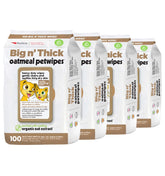 Petkin Large Oatmeal Pet Wipes 4-pack for convenient cleanup between baths.