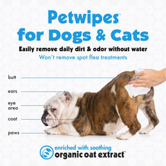 Petkin Large Pet Wipes 7x11-inch size shown for easier cleaning.