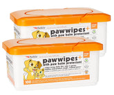 Petkin Paw Wipes Plus tub front showing 2 pack for easy paw cleaning on the go