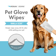 Petkin Pet Glove Wipes for face: quick refreshing wipe.