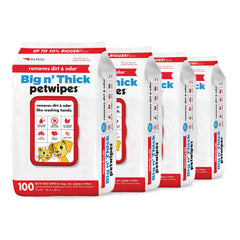 Petkin Pet Wipes large four-pack for quick cleanups between baths.