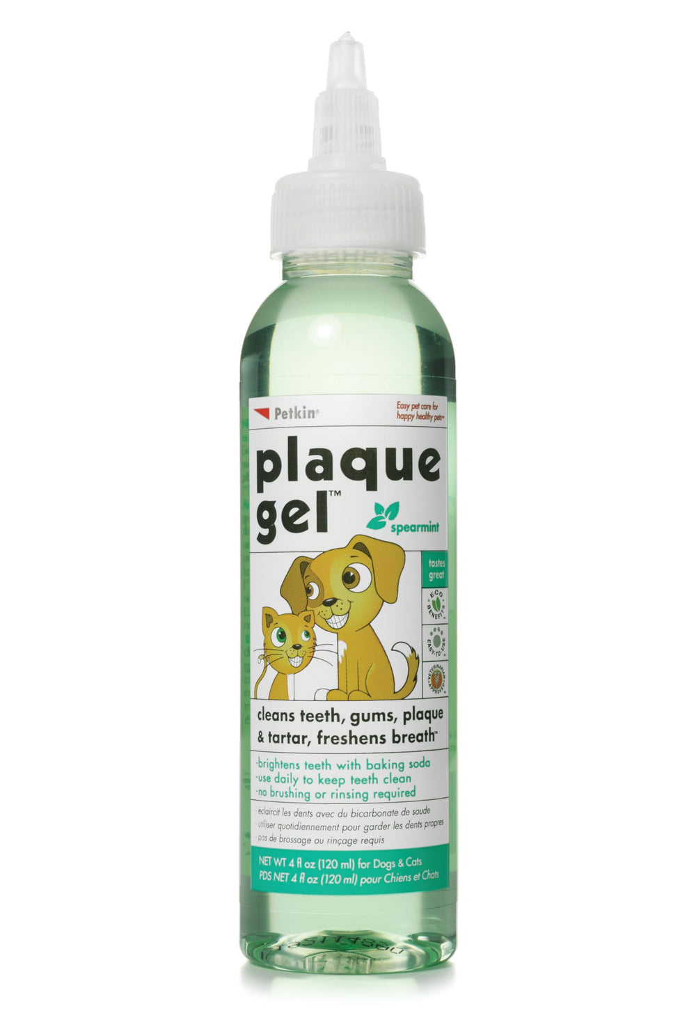 Petkin Plaque Remover Gel bottle 4oz for easy daily dental care